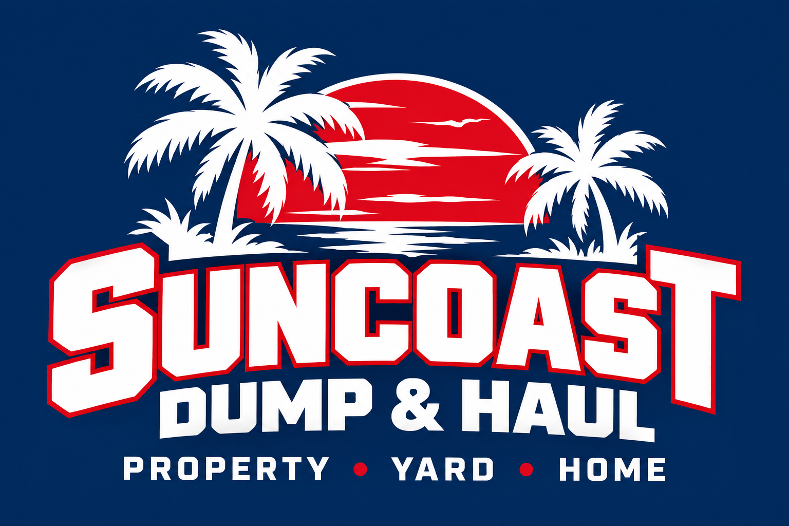 Suncoast Dump & Haul palm tree logo